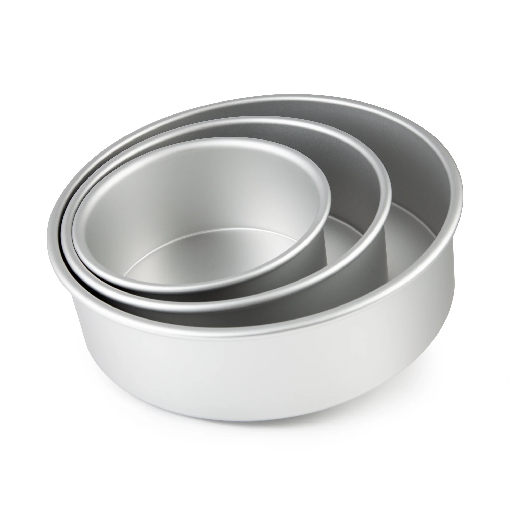 3 Piece Cake Pan Set <br>Hard Anodised Aluminium <br>3"/7.5cm, 5"/12.5cm & 7"/17.5cm x 2"/5cm Deep