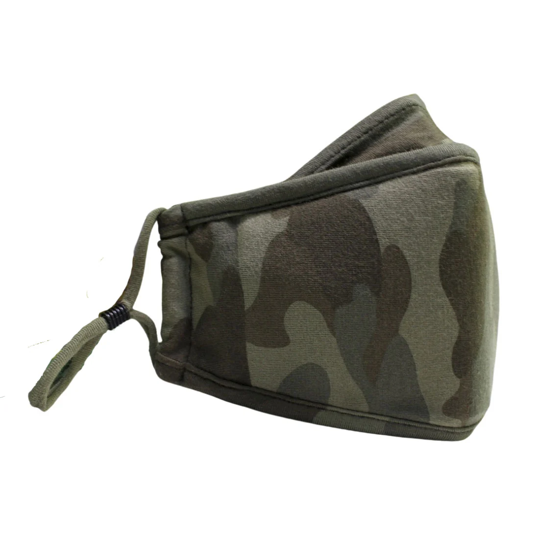 ADULT Washable Face Mask <br>3 layer ANTI-FOG FILTER & VALVE <br>Antimicrobial cloth fabric Green Camo - Image 2