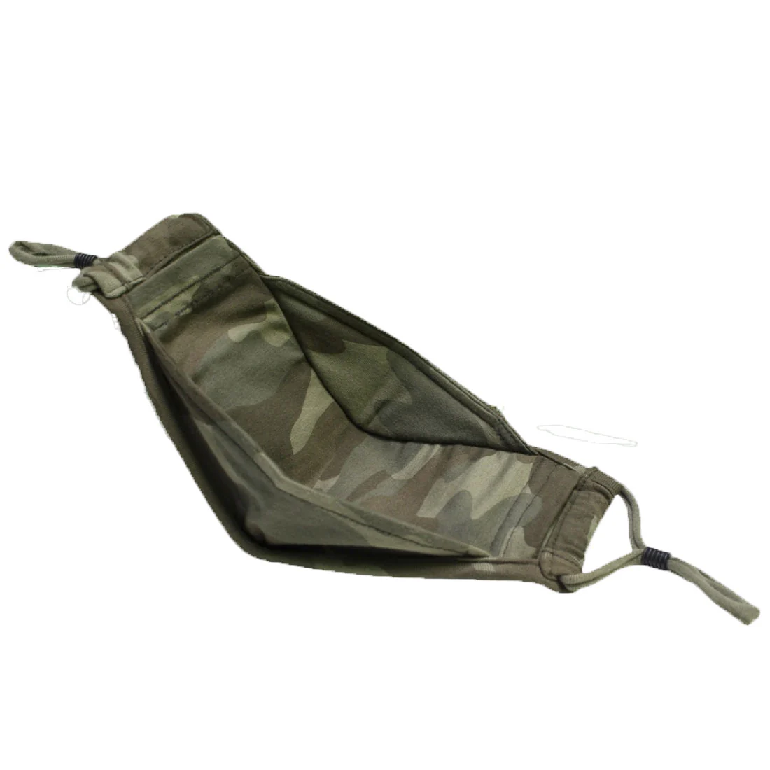 ADULT Washable Face Mask <br>3 layer ANTI-FOG FILTER & VALVE <br>Antimicrobial cloth fabric Green Camo - Image 3