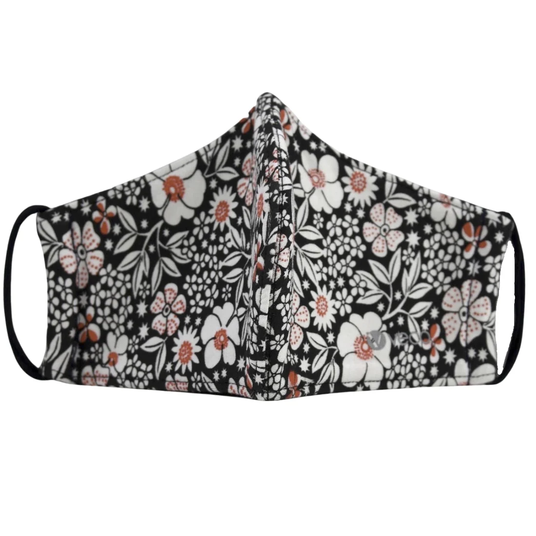 ADULT Washable Face Masks <br>3 layer Antimicrobial cloth fabric <br>Ceramic Flower - Image 2