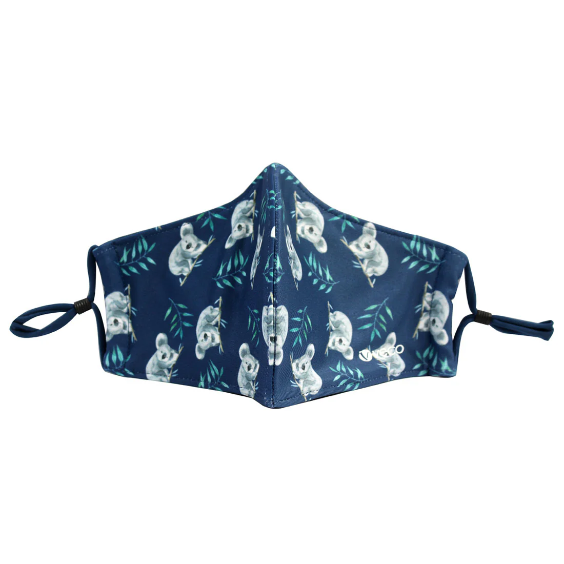 ADULT Washable Face Mask 3 layer <br>Antimicrobial cloth fabric <br>Navy Koala - Image 2
