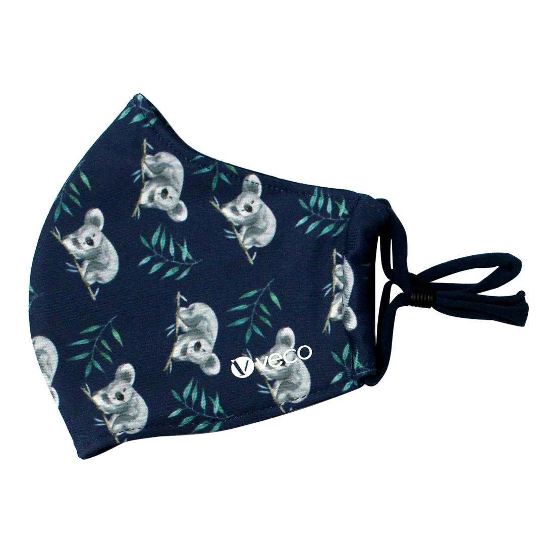 ADULT Washable Face Mask 3 layer <br>Antimicrobial cloth fabric <br>Navy Koala - Image 3
