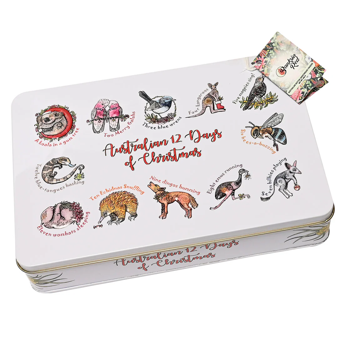 Banksia Red 12 Days Of Christmas Tin <br>Contains Butter Shortbread Fingers <br>Collectable Tin - Image 3