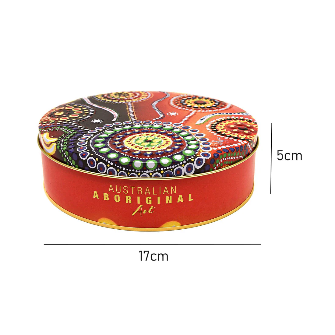 Banksia Red Aboriginal Art Unity Collectable Tin <br>Contains Australian Jersey Caramel Fudge <br>Design By Artist Polly Wilson - Image 3