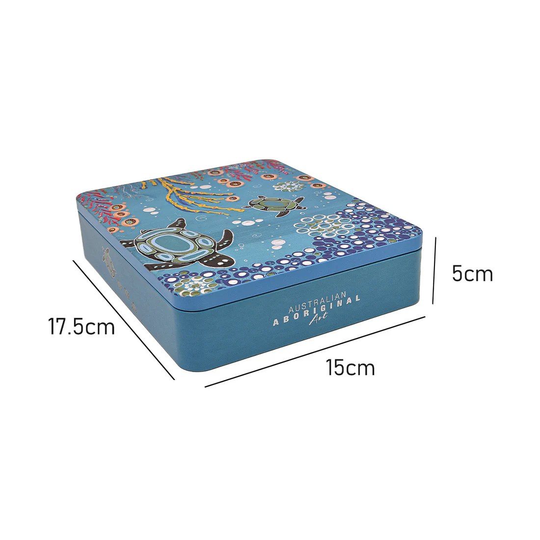 Banksia Red Aboriginal Art Waraba Turtle Collectable Tin <br>Contains Australian Jersey Caramel Fudge <br>Design By Artist Polly Wilson - Image 3