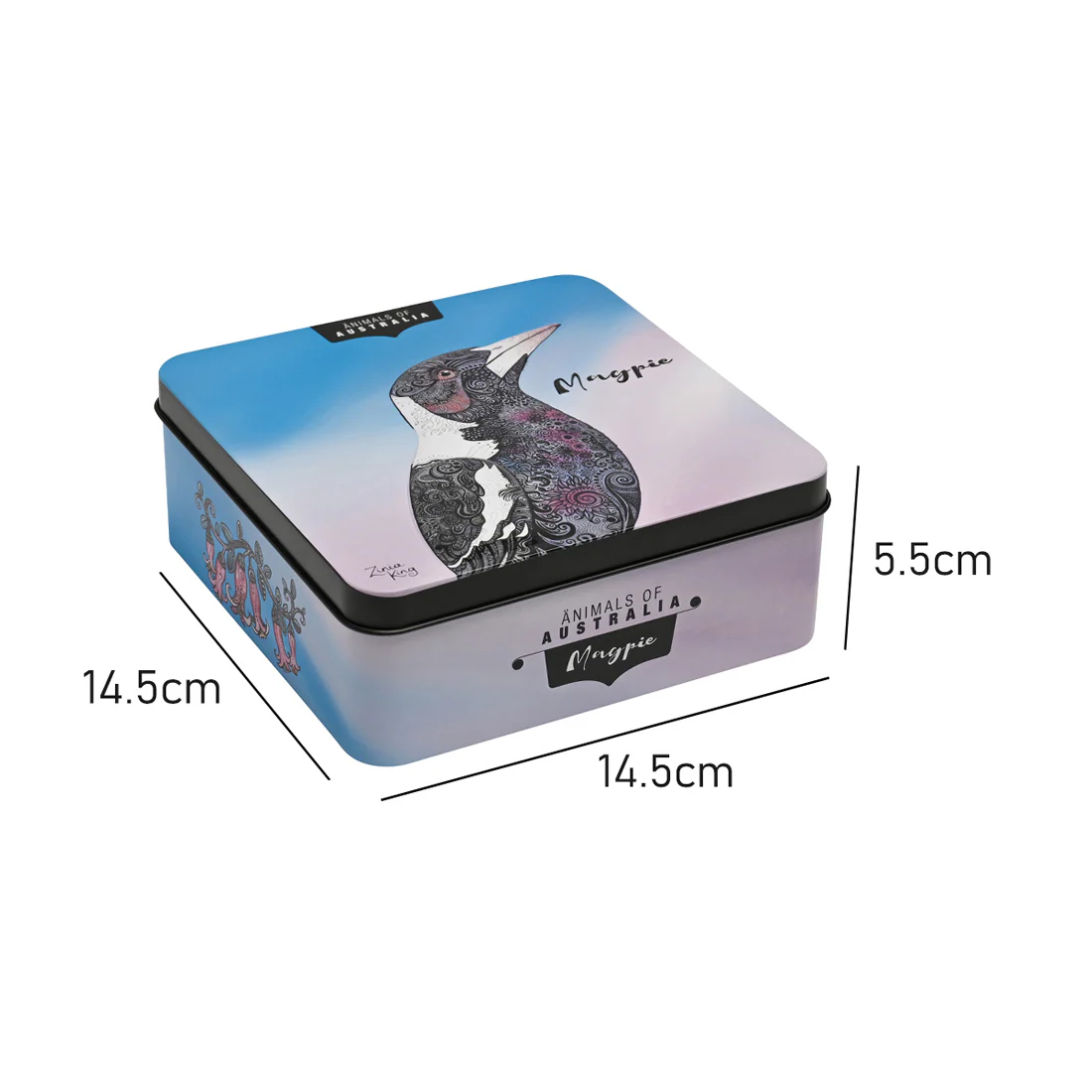 Banksia Red Animals of Australia - Magpie Tin <br>Contains Lemon Myrtle Butter Finger Biscuits <br>Collectable Tins - Image 4