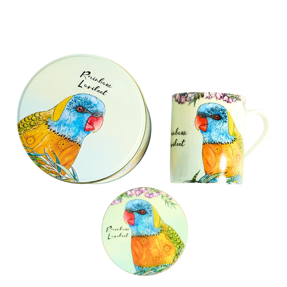 Banksia Red Animals of Australia <br>Rainbow Lorikeet Mug & Coaster in Collectable Tin - Image 3