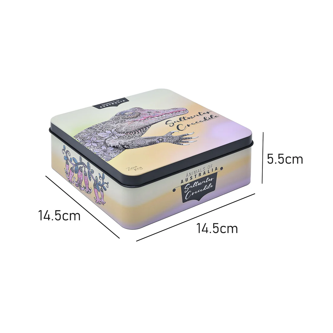 Banksia Red Animals of Australia - Saltwater Crocodile Tin <br>Contains Lemon Myrtle Butter Finger Biscuits <br>Collectable Tins - Image 3