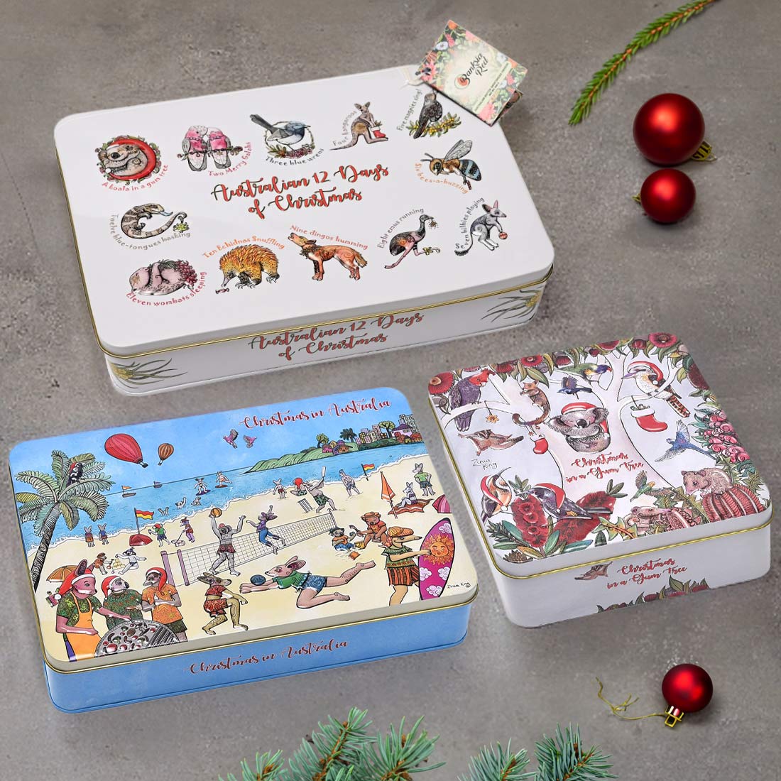 Banksia Red Christmas In Australia Tin <br>Contains Butter Shortbread Fingers <br>Collectable Tin - Image 5