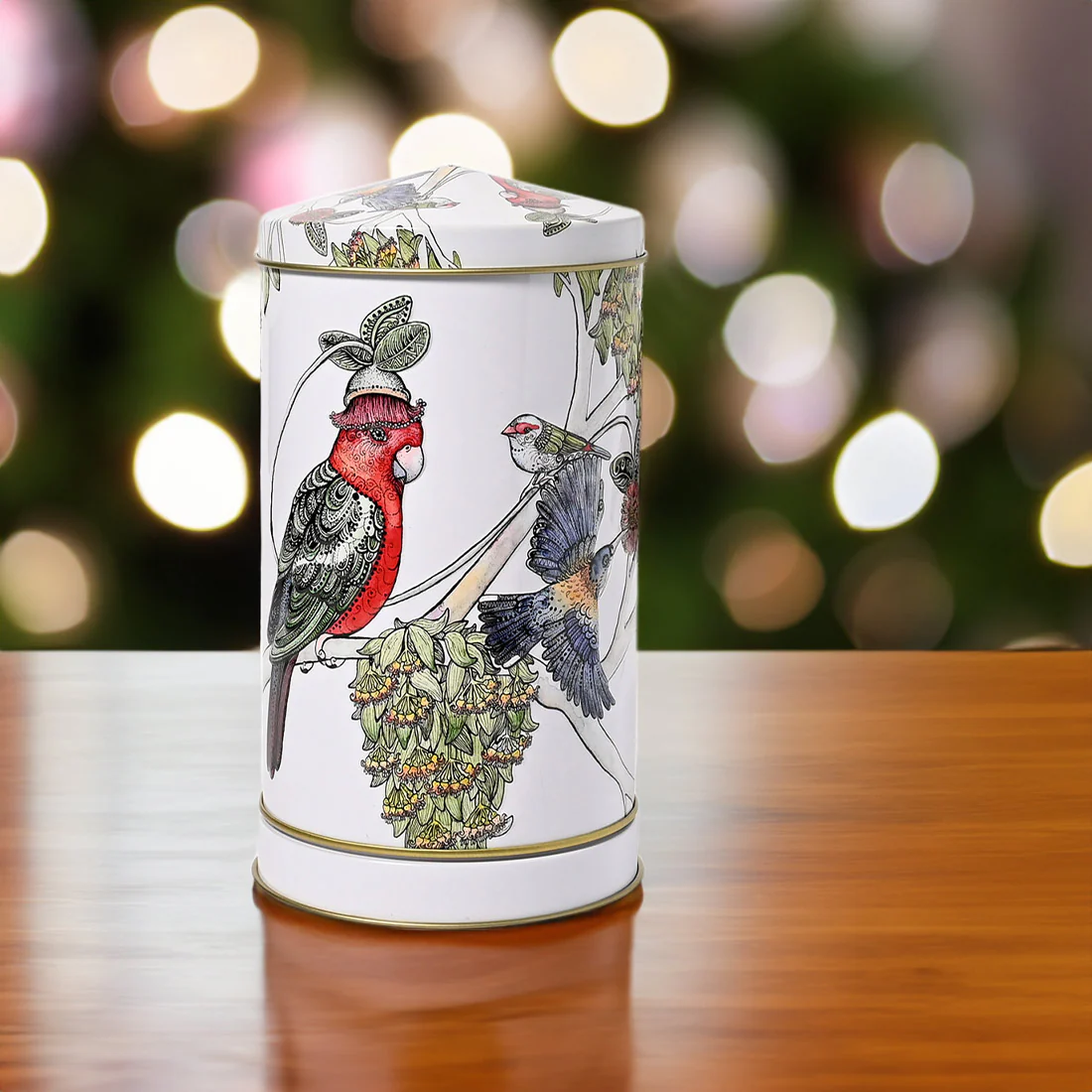 Banksia Red Christmas Musical Wind Up Tin <br>Contains Milk Chocolate Coated Almonds <br>Plays Music As It Spins - Image 6