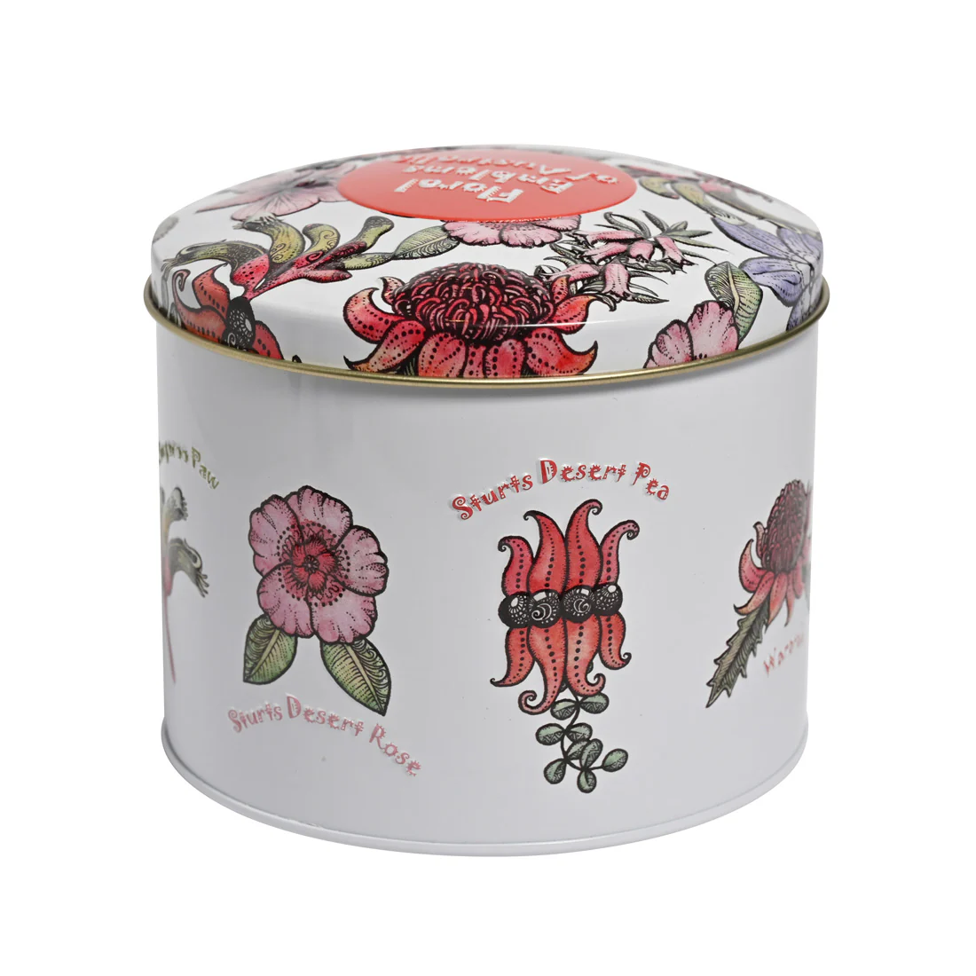Banksia Red Floral Emblems Of Australia Tin <br>Contains Milk Chocolate, Fruit & Nut Mix <br>Collectable Tins - Image 4