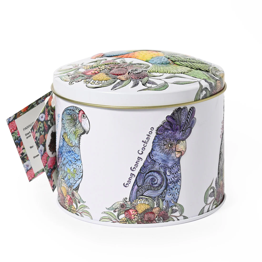 Banksia Red Parrots Of Australia Tin Contains <br>Dark Chocolate, Fruit & Nut Mix <br>Collectable Tins - Image 3