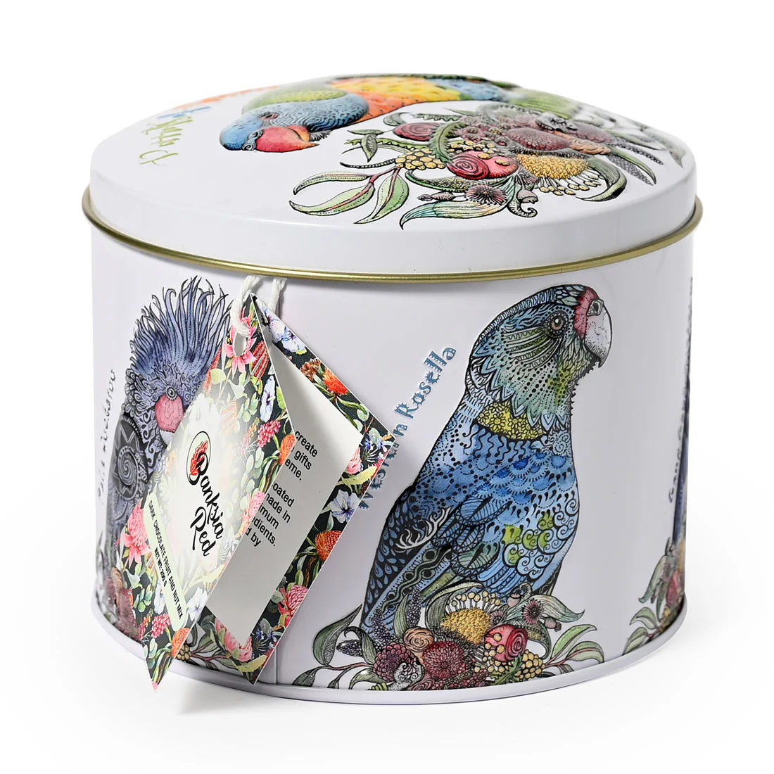 Banksia Red Parrots Of Australia Tin Contains <br>Dark Chocolate, Fruit & Nut Mix <br>Collectable Tins - Image 4