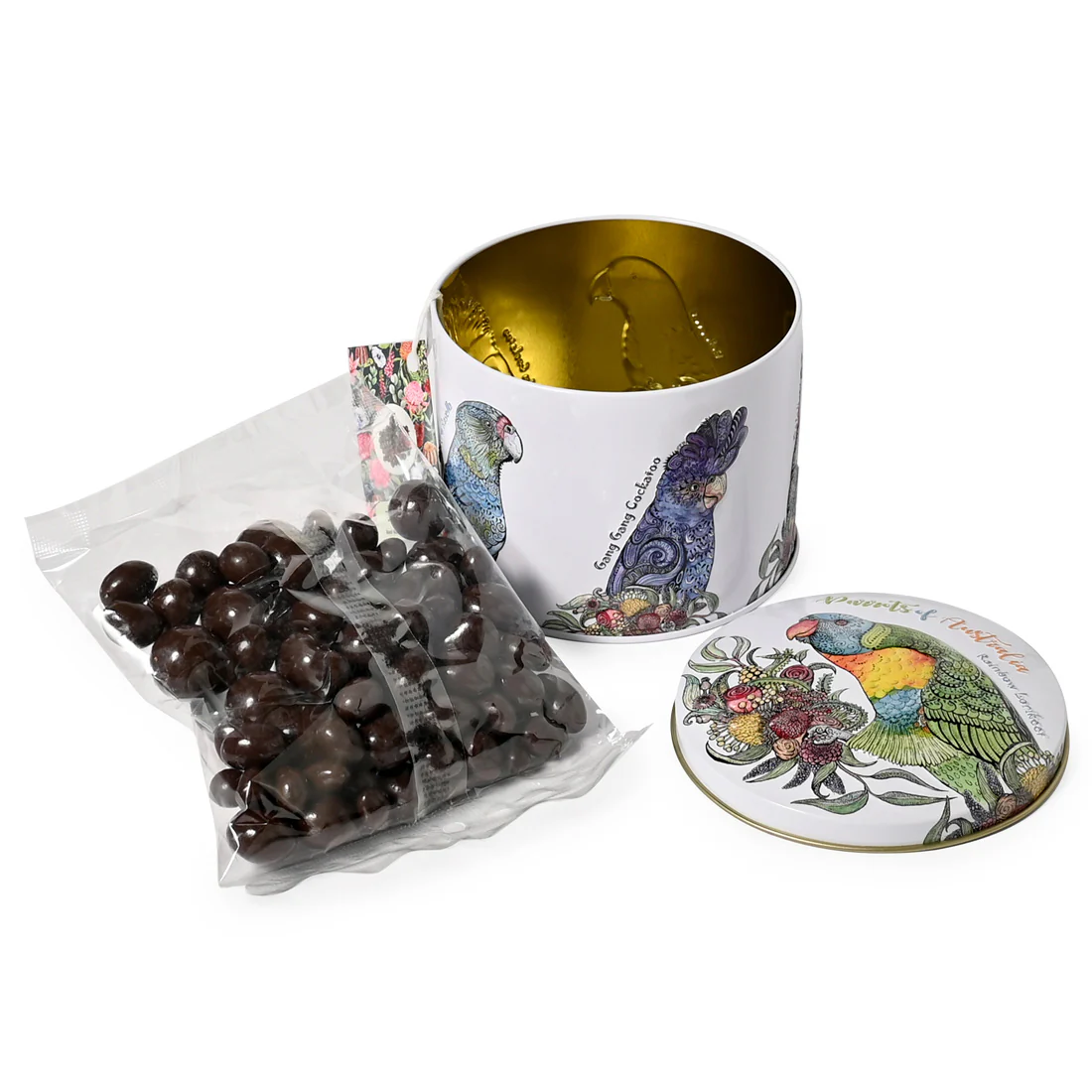 Banksia Red Parrots Of Australia Tin Contains <br>Dark Chocolate, Fruit & Nut Mix <br>Collectable Tins - Image 6