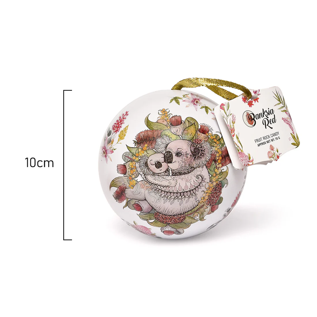 Banksia Red Set of 12 Christmas Koala & Kangaroo Bauble Tins <br>Contains 70 grams of handmade Rock Candy <br>Collectable Tin - Image 5