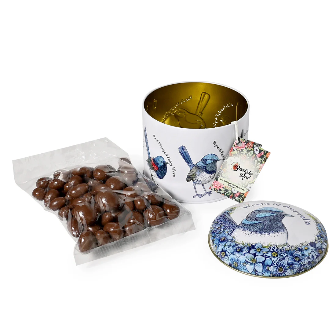 Banksia Red Wrens Of Australia Tin <br>Contains Milk Chocolate, Fruit & Nut Mix <br>Collectable Tins - Image 4