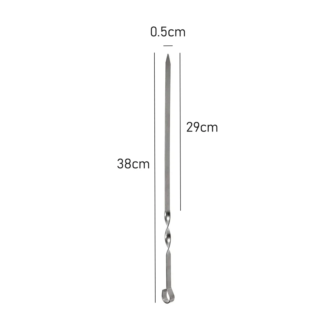 BBQ Flat Skewers Set of 10 <br>Built to Last<br>Dimensions - 38cm - Image 4
