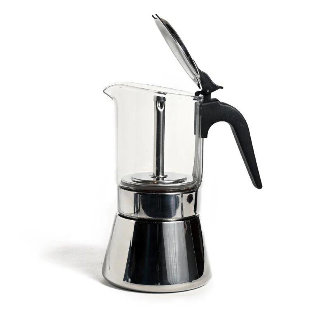 Borosilicate Glass Top Moka Coffee Maker <br>10 Espresso Cup <br>Induction Compatible - Image 5