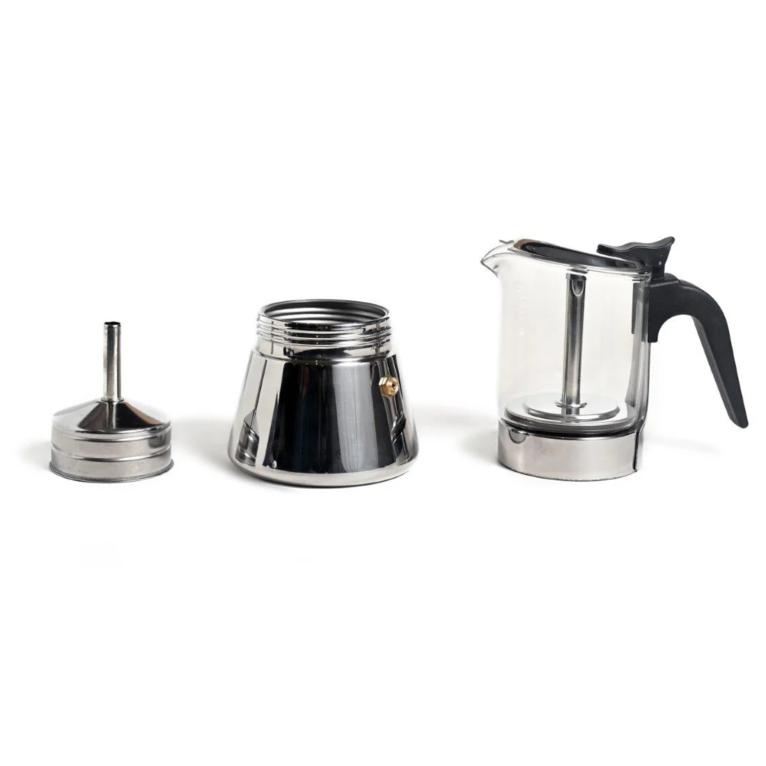Borosilicate Glass Top Moka Coffee Maker <br>6 Espresso Cup <br>Induction Compatible - Image 4