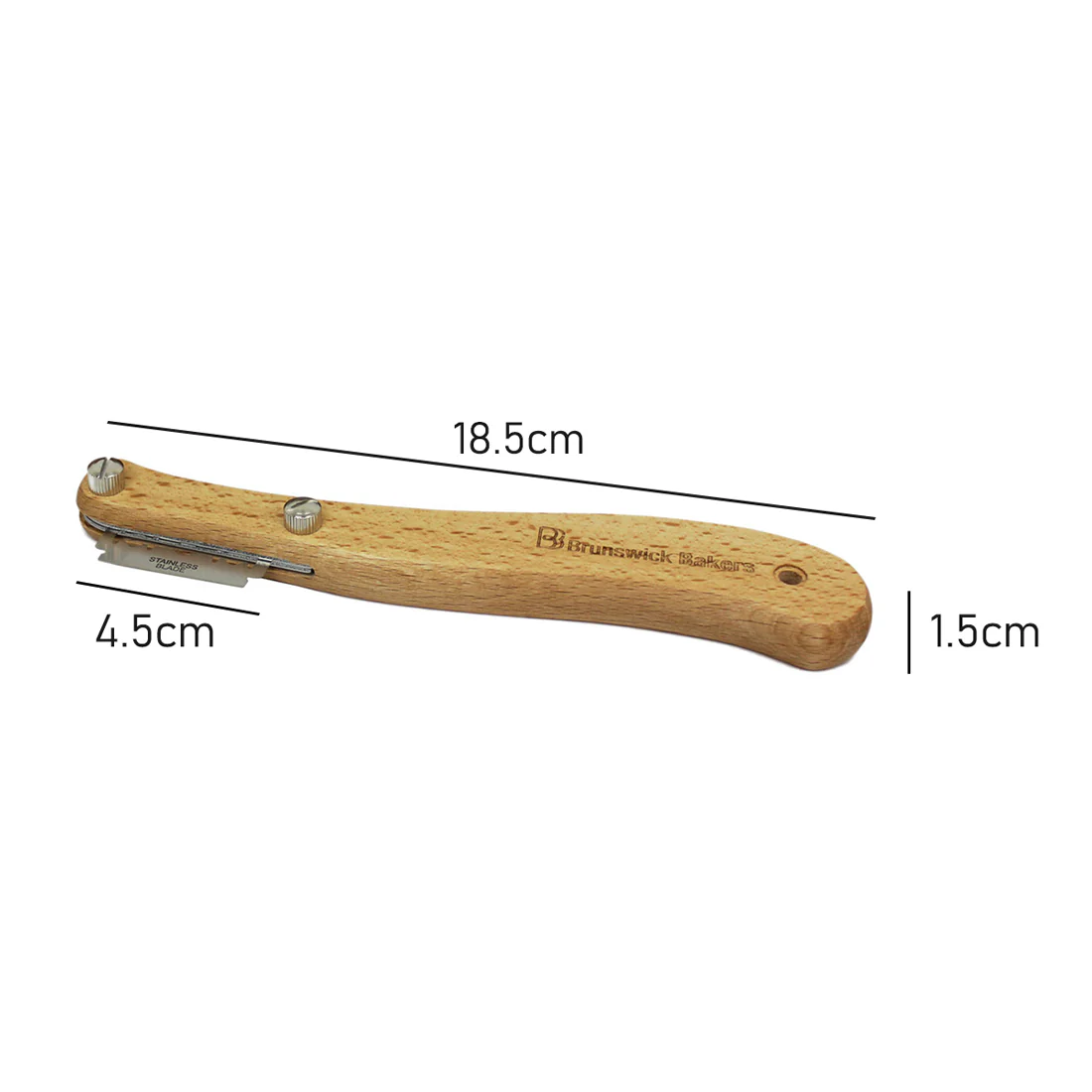 Bread Lame with Beech Handle <br>Additional Blades <br>Dimensions - 19.5cm - Image 8