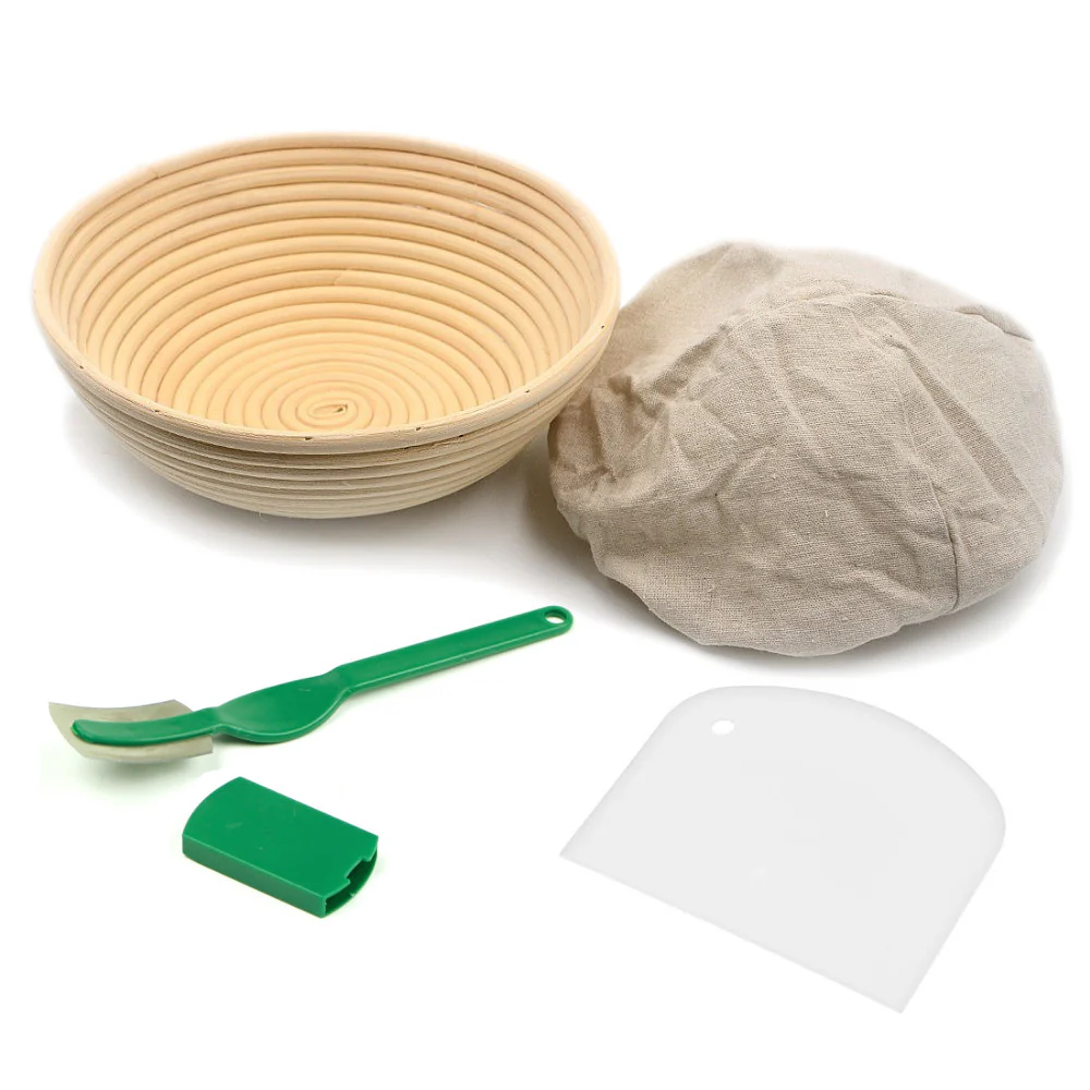 Bread Making Set of 4  <br>Natural Ratten <br>Gift boxed