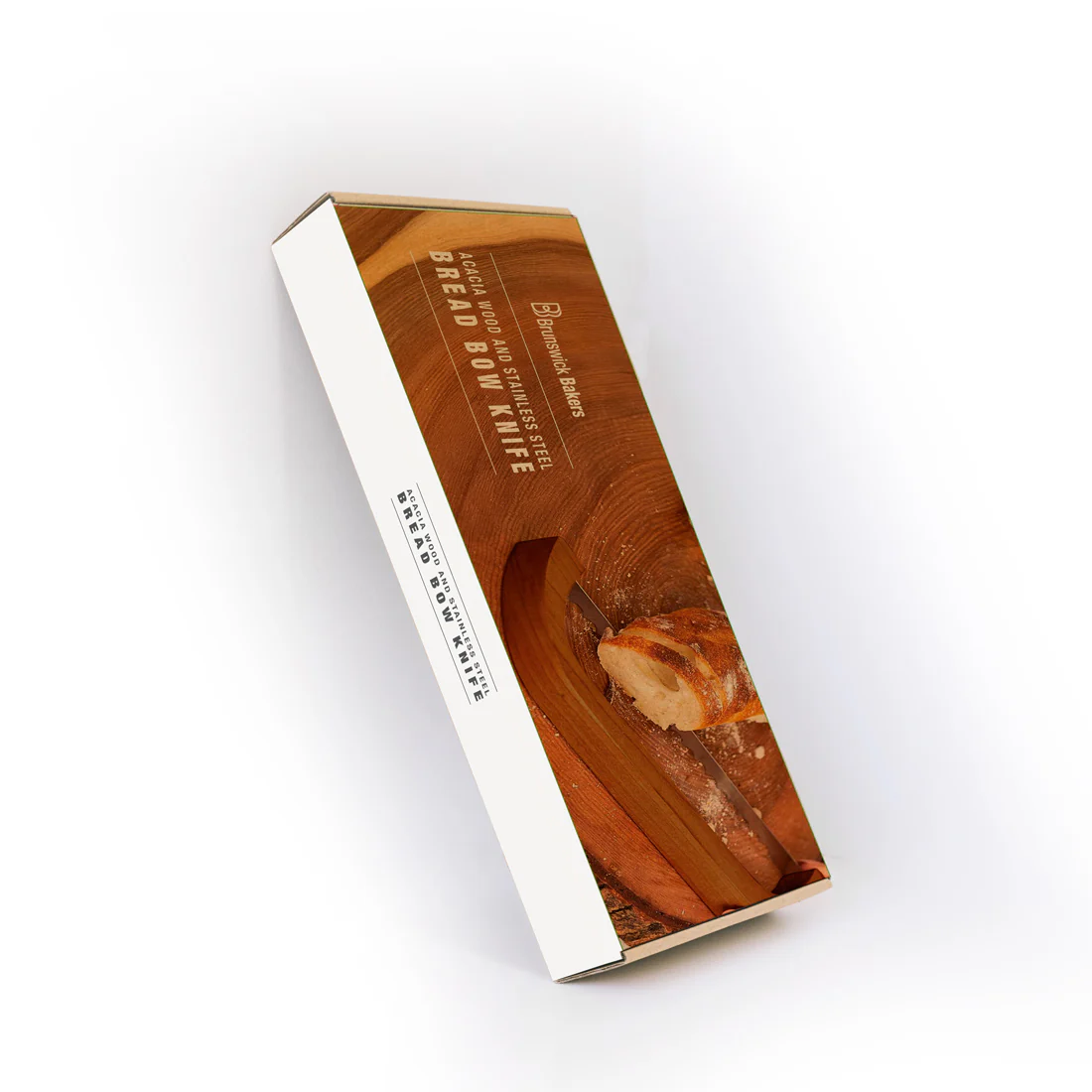 Brunswick Bakers Bread Bow Knife <br>Acacia Wood & Stainless Steel <br>27.5cm Double Sided Serrated Blade - Image 4