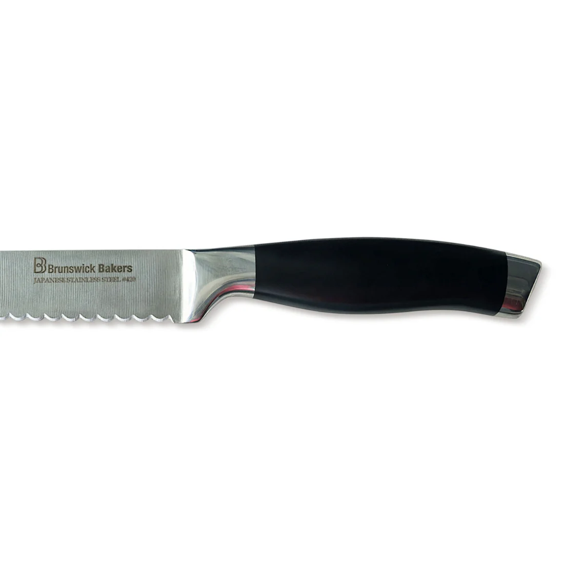 Brunswick Bakers Bread Knife Black<br>Japanese 420 Stainless Steel <br>23cm Blade - Image 3