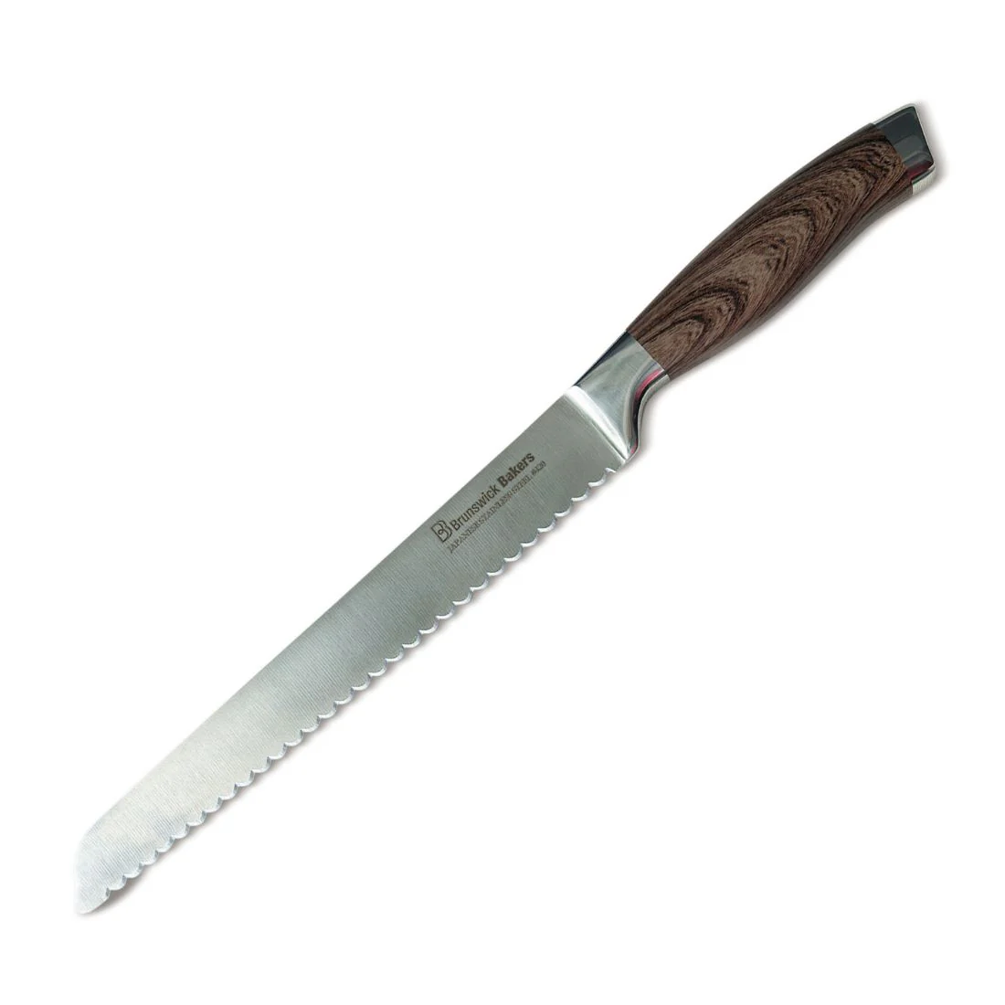 Brunswick Bakers Bread Knife Wooden Look Handle <br>Japanese 420 Stainless Steel <br>23cm Blade - Image 3