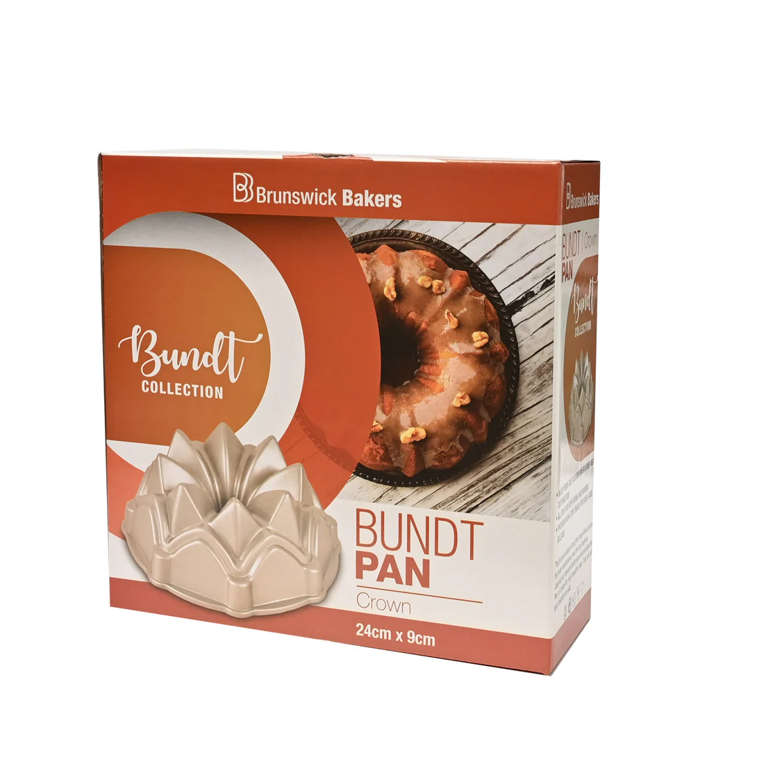 Brunswick Bakers Bundt Pan Collection Crown <br>Cast Aluminium & Premium Non-Stick <br>24 x 9cm - Image 6