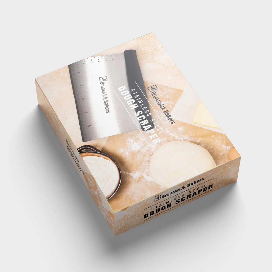 Brunswick Bakers Dough Scraper <br>Stainless Steel & Black Handle <br>Dimensions - 16 x 10cm - Image 3