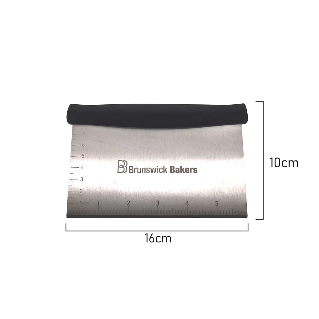 Brunswick Bakers Dough Scraper <br>Stainless Steel & Black Handle <br>Dimensions - 16 x 10cm - Image 4