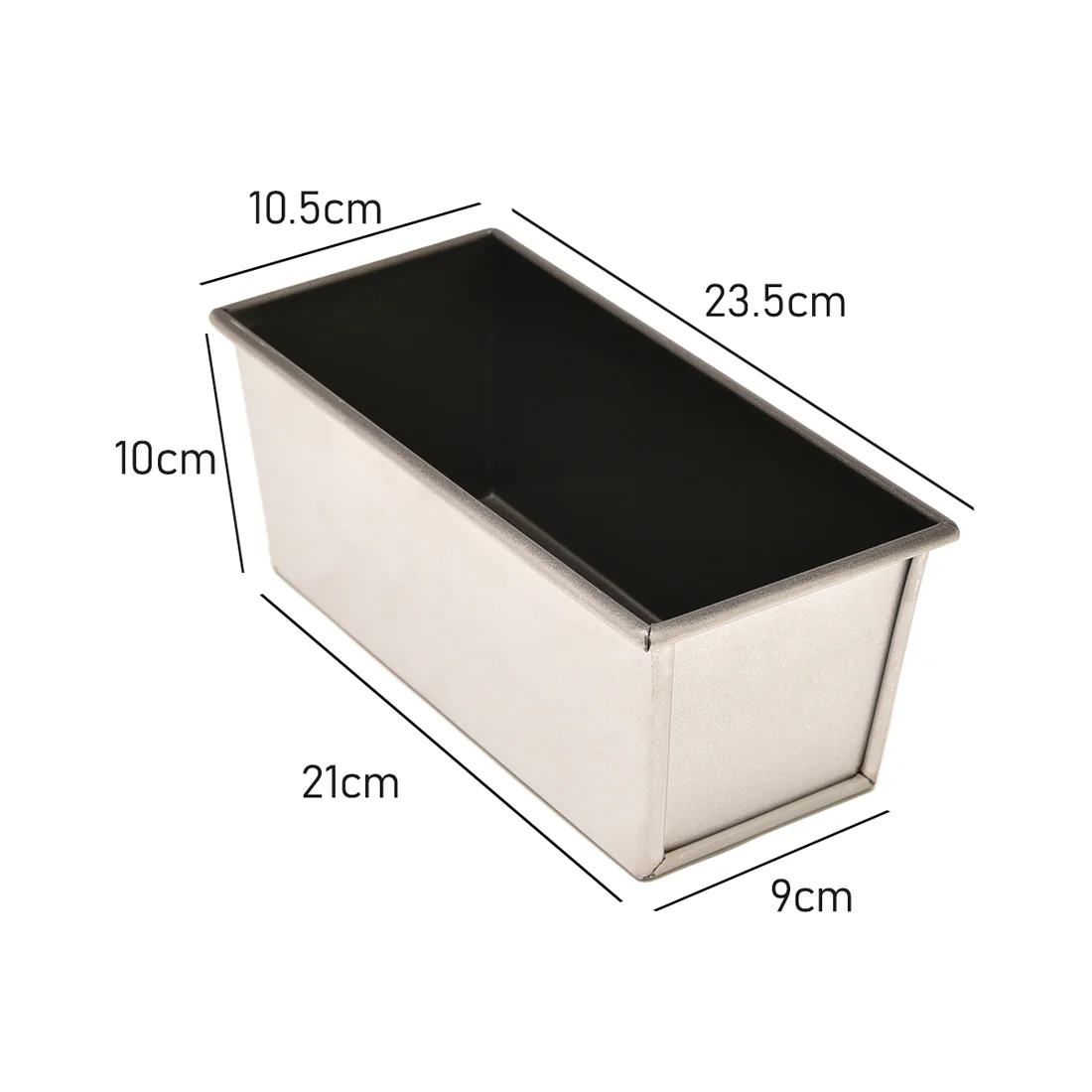 Brunswick Bakers Rectangular Bread Loaf Tin <br>Heavy Duty with folded edges <br>Dimensions - 23.5 x 10.5 x 10cm - Image 4