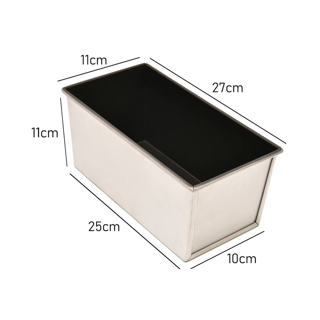 Brunswick Bakers Rectangular Bread Loaf Tin <br>Heavy Duty with folded edges <br>Dimensions - 27 x 11 x 11cm - Image 4