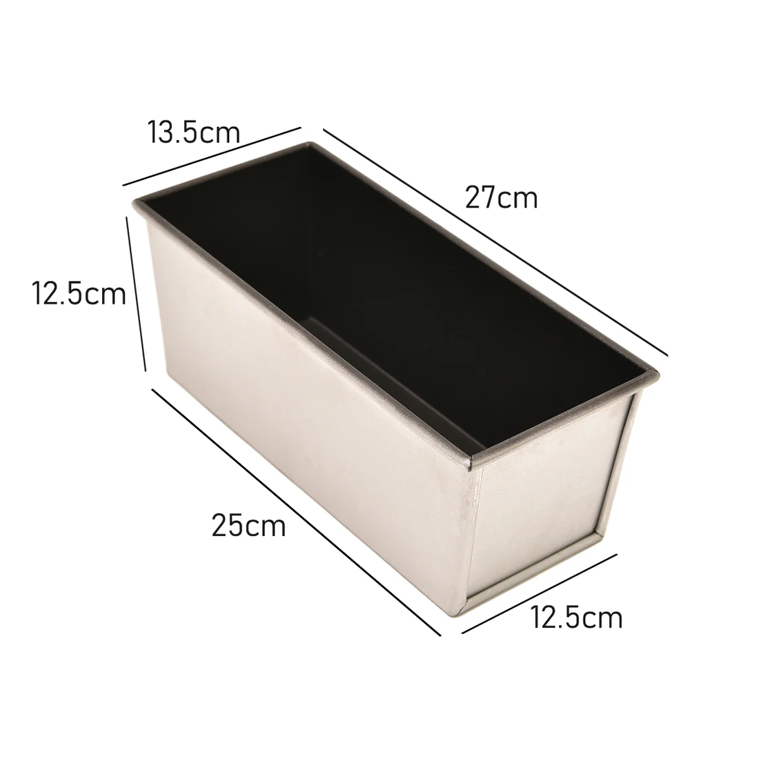 Brunswick Bakers Rectangular Bread Loaf Tin <br>Heavy Duty with folded edges <br>Dimensions - 27 x 13.5 x 12.5cm - Image 4
