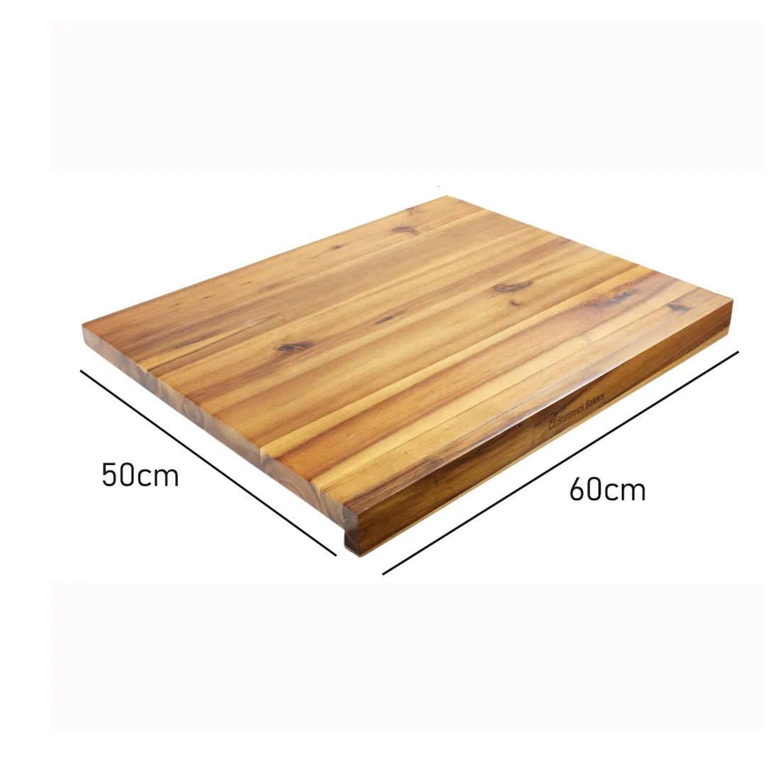 Brunswick Bakers Rectangular Reversible Bakers Board <br>Acacia Wood w/ Non- Slip Mat <br>Dimensions - 60 x 50cm - Image 4