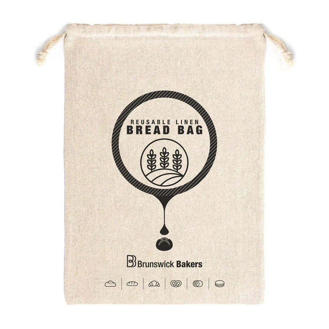 Brunswick Bakers Reusable Linen Bread Bag <br>30 x 40cm <br>Eco Friendly