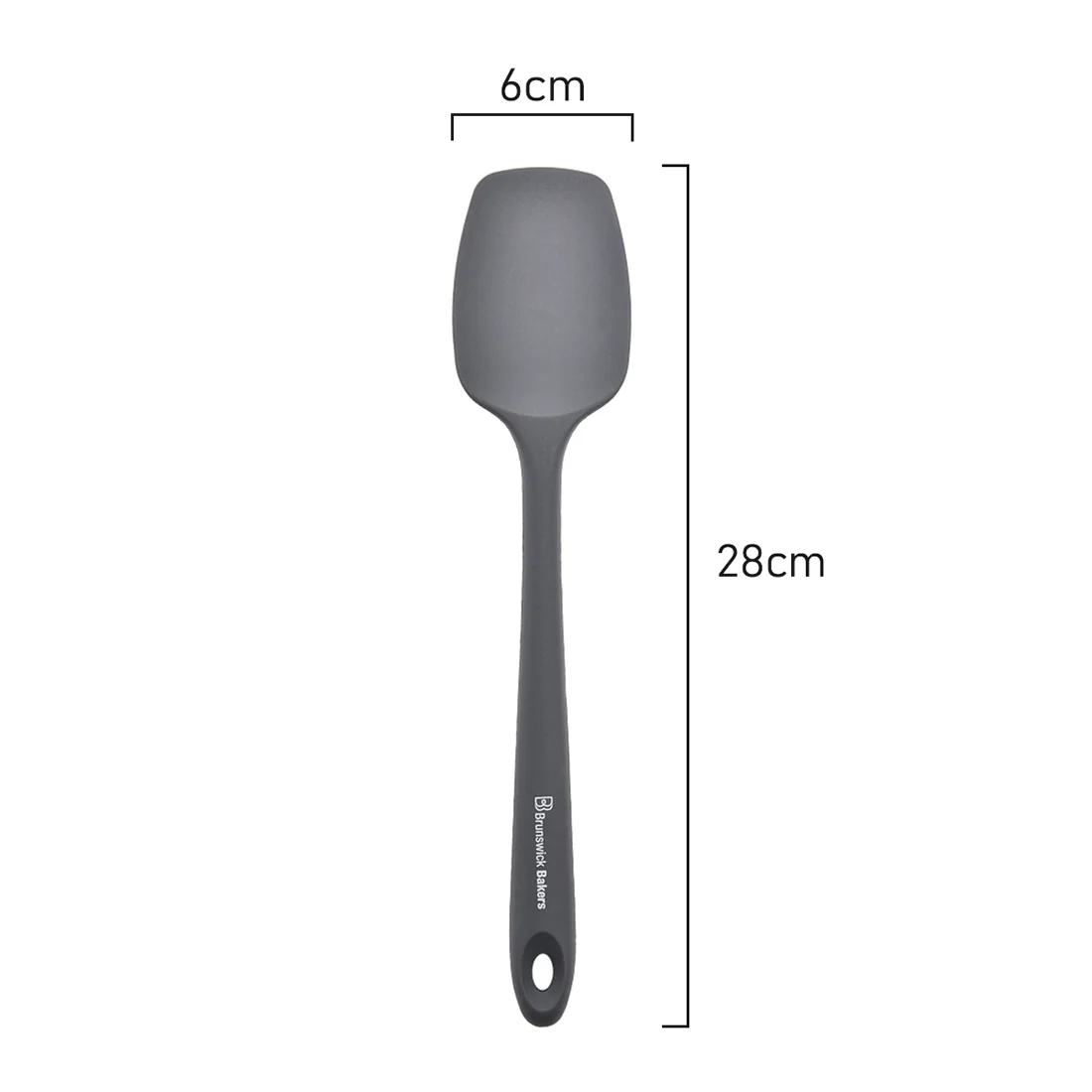 Brunswick Bakers Spoon Spatula 28cm <br>Grey <br>Food Grade Silicone - Image 4