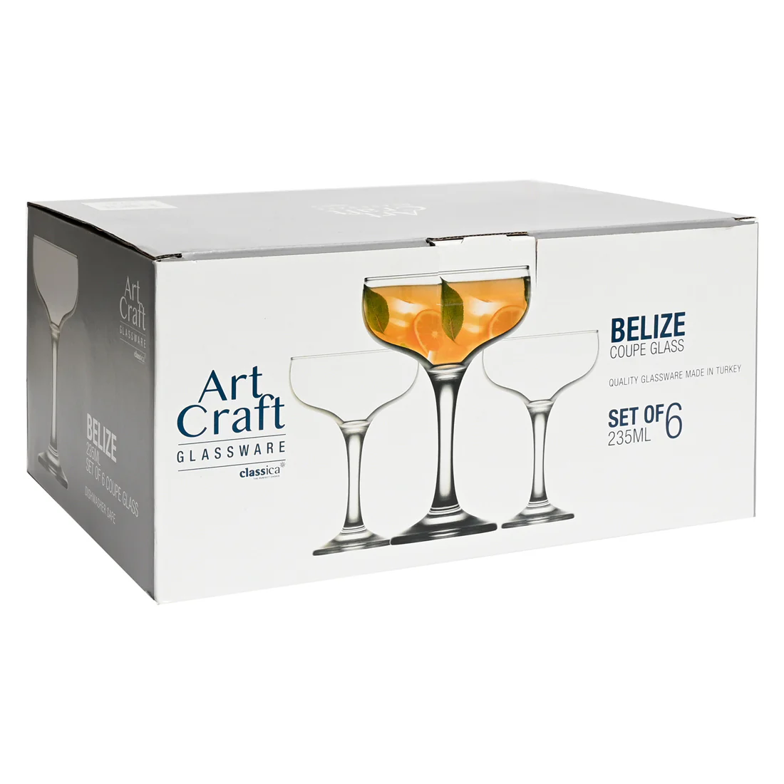 Classica Art Craft Belize Cocktail Coupe Glass <br>Set Of 6 <br>235ml - Image 4