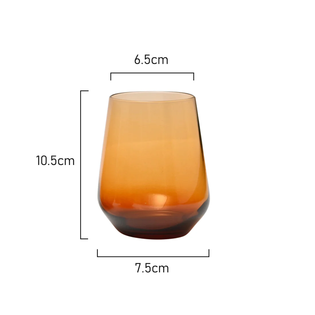 Classica Art Craft Iconic Tumbler Glass Set Of 4 <br> Amber <br>425ml - Image 3