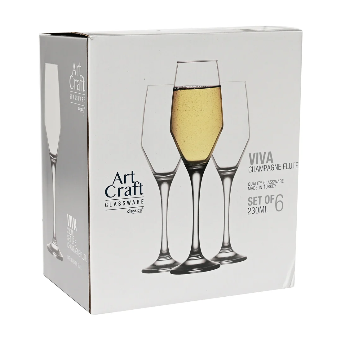 Classica Art Craft Viva Champagne Flute Glass <br>Set Of 6 <br>230ml - Image 4