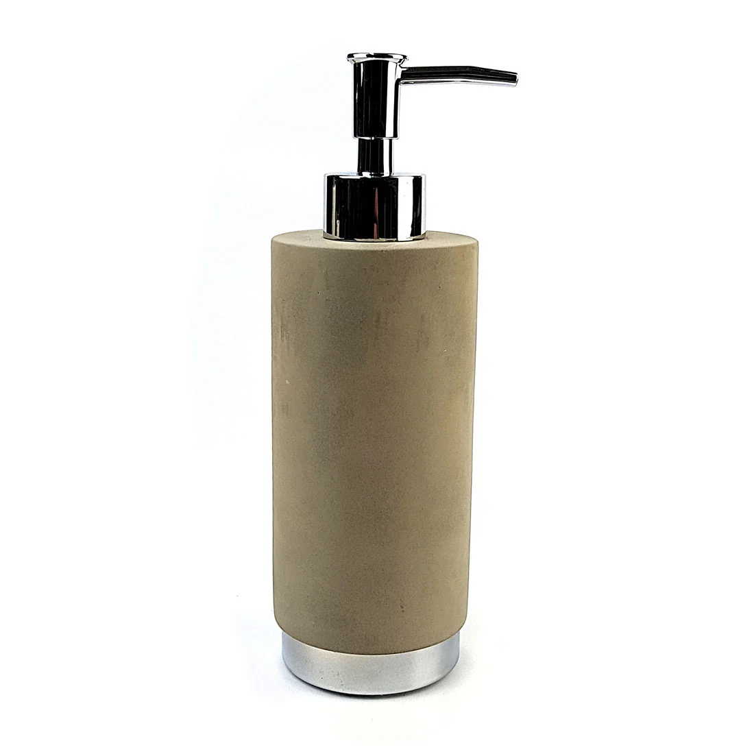Classica Bathroom Set <br>Natural Concrete & Silver <br>Soap Dish, Toothbrush Holder & Soap Dispenser - Image 4