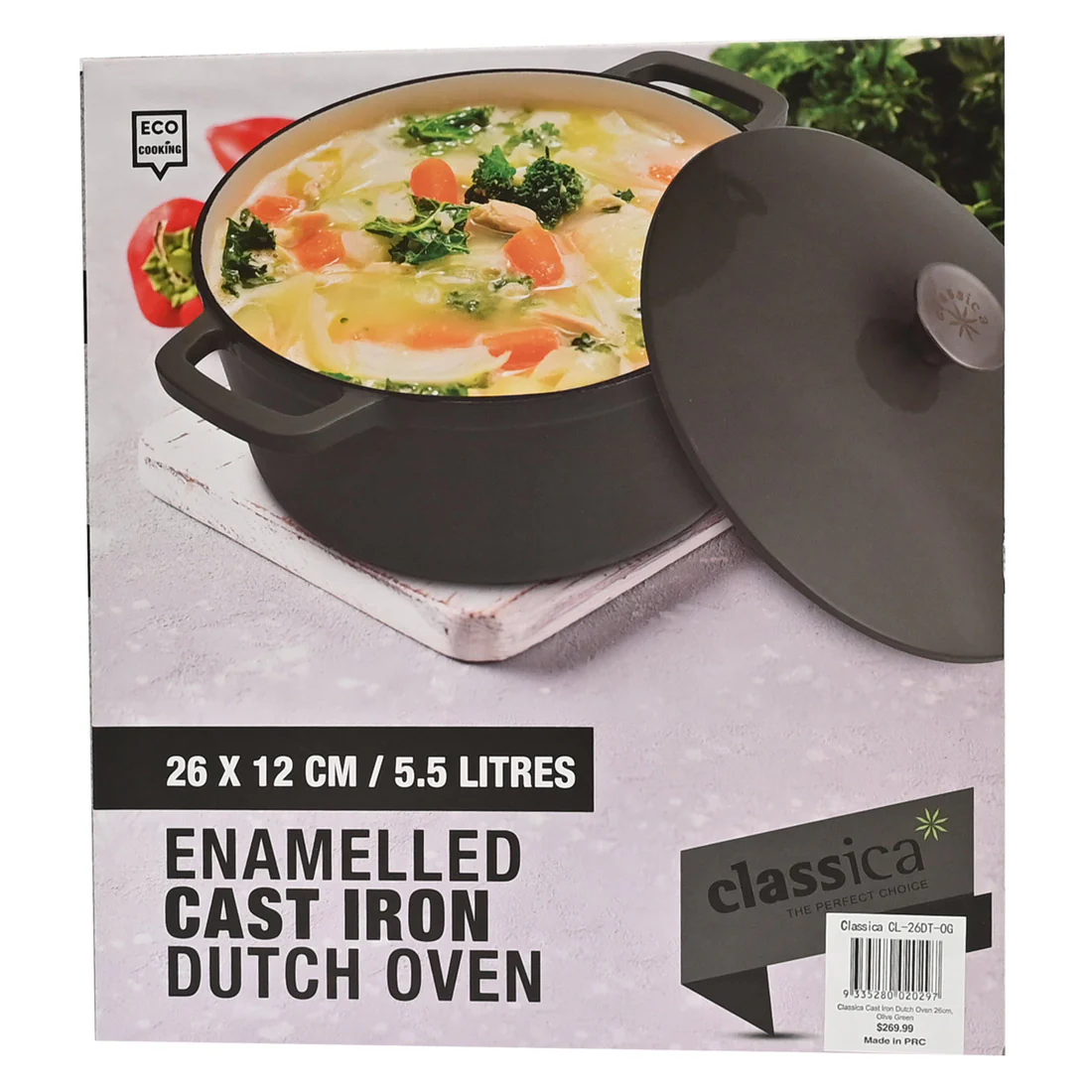Classica Cast Iron Dutch Oven <br>Olive Green <br>26cm l 5.5L - Image 6