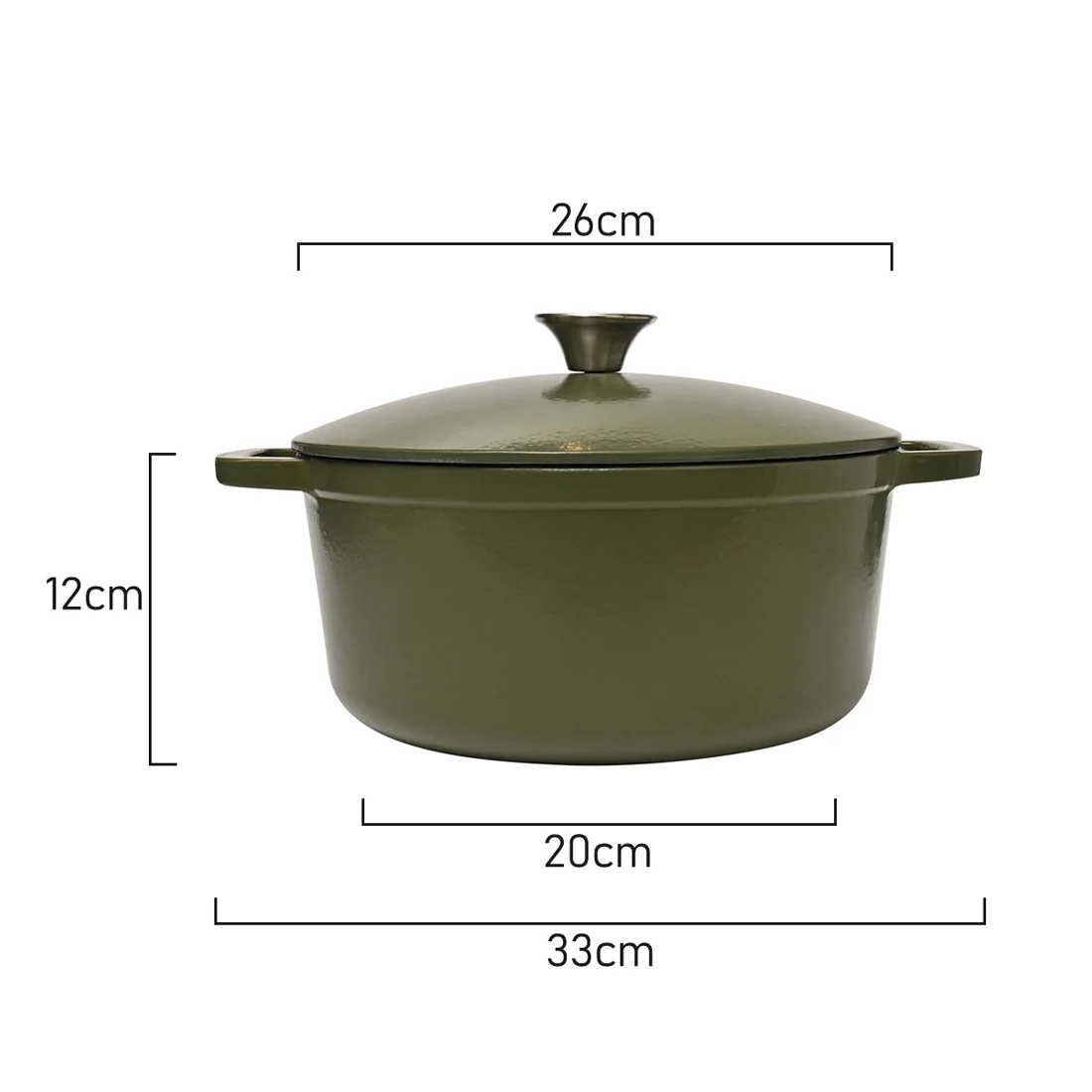Classica Cast Iron Dutch Oven <br>Olive Green <br>26cm l 5.5L - Image 7
