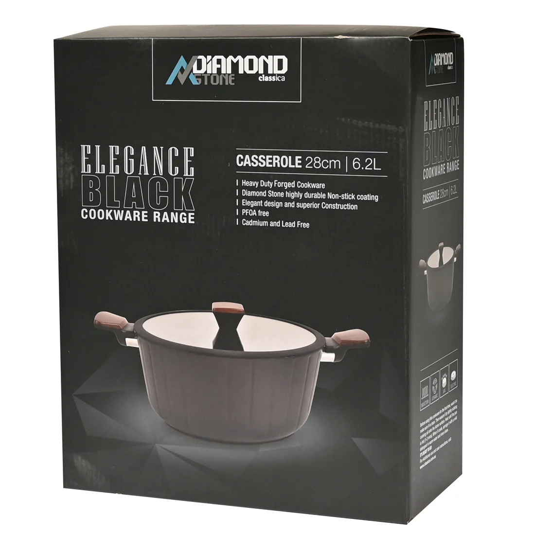 Classica Diamond Stone Elegance Casserole <br>28cm <br>Black Forged - Image 5