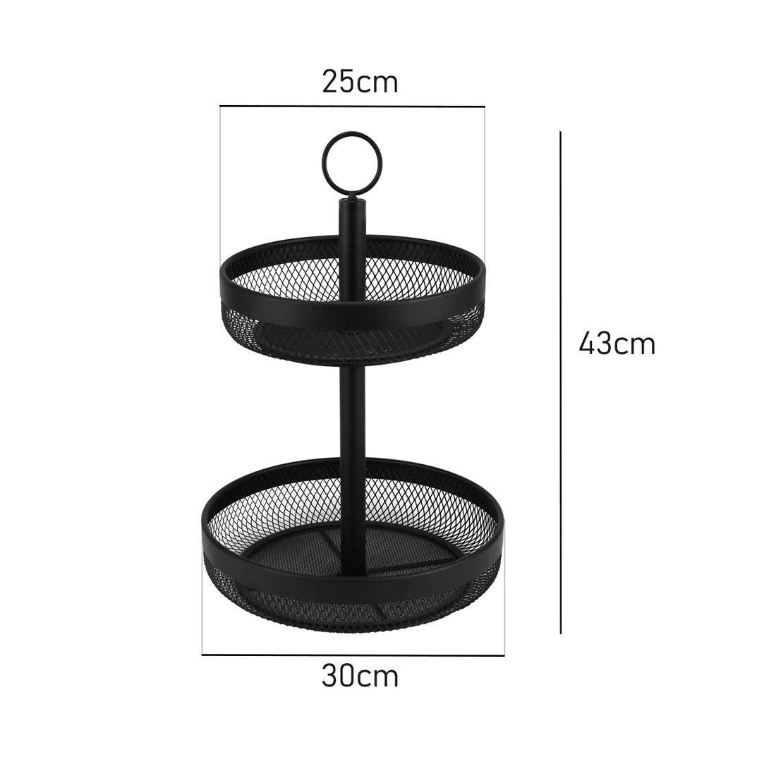 Classica Nero Mesh 2 Tier Basket <br>Black <br>30cm - Image 3