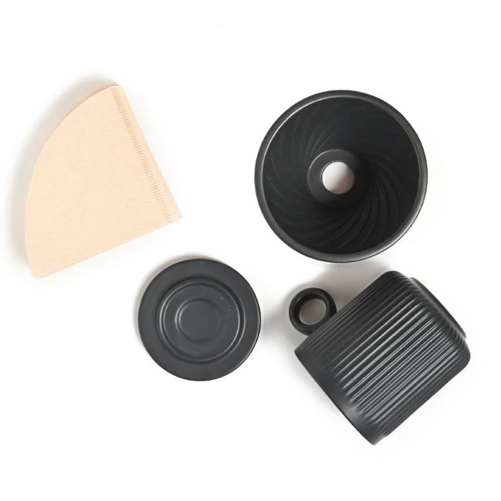 Coffee Culture Ceramic Mug & Pour Over Set <br>Black <br>320ml - Image 7