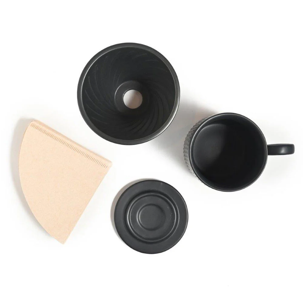 Coffee Culture Ceramic Mug & Pour Over Set <br>Black <br>320ml - Image 8