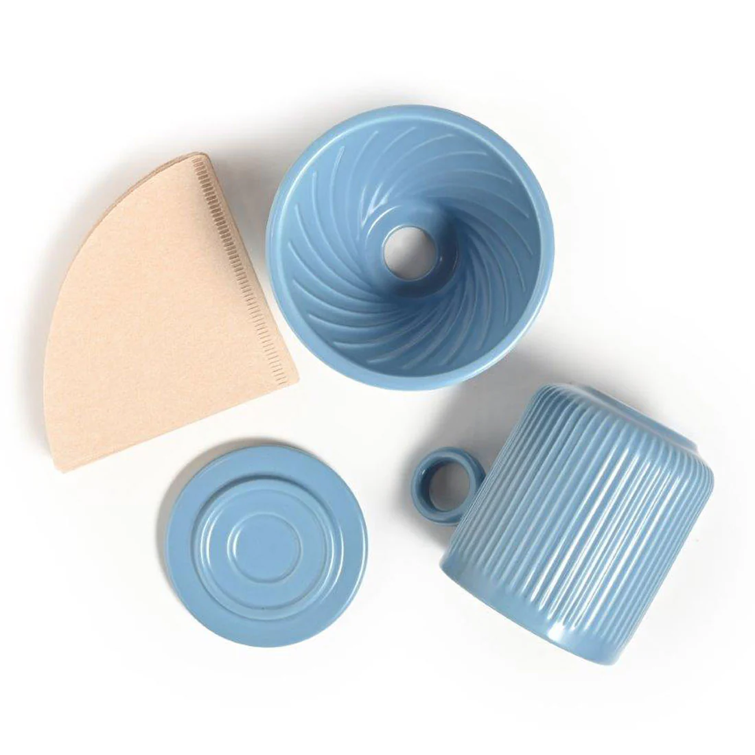 Coffee Culture Ceramic Mug & Pour Over Set <br>Blue <br>320ml - Image 3