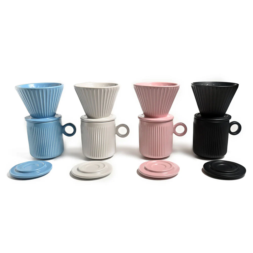 Coffee Culture Ceramic Mug & Pour Over Set <br>Blue <br>320ml - Image 6