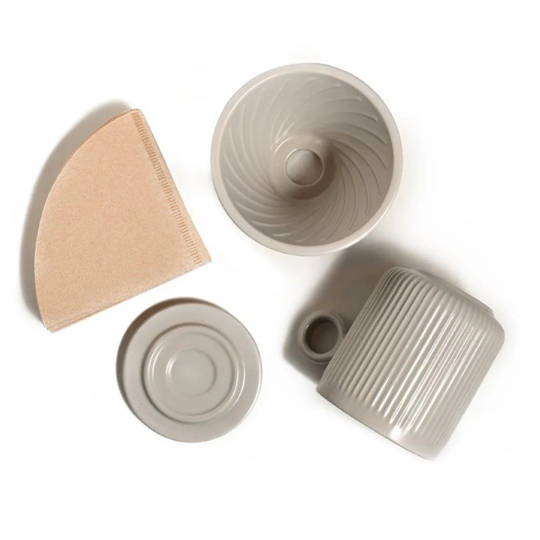 Coffee Culture Ceramic Mug & Pour Over Set <br>Grey <br>320ml - Image 3